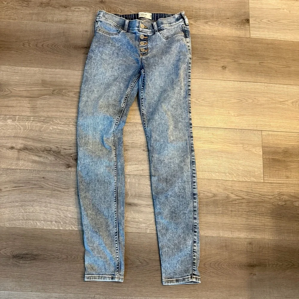 3/27$ Abercrombie Kids mid-rise pull-on jean legging jegging size 13/14 long - Picture 2 of 8